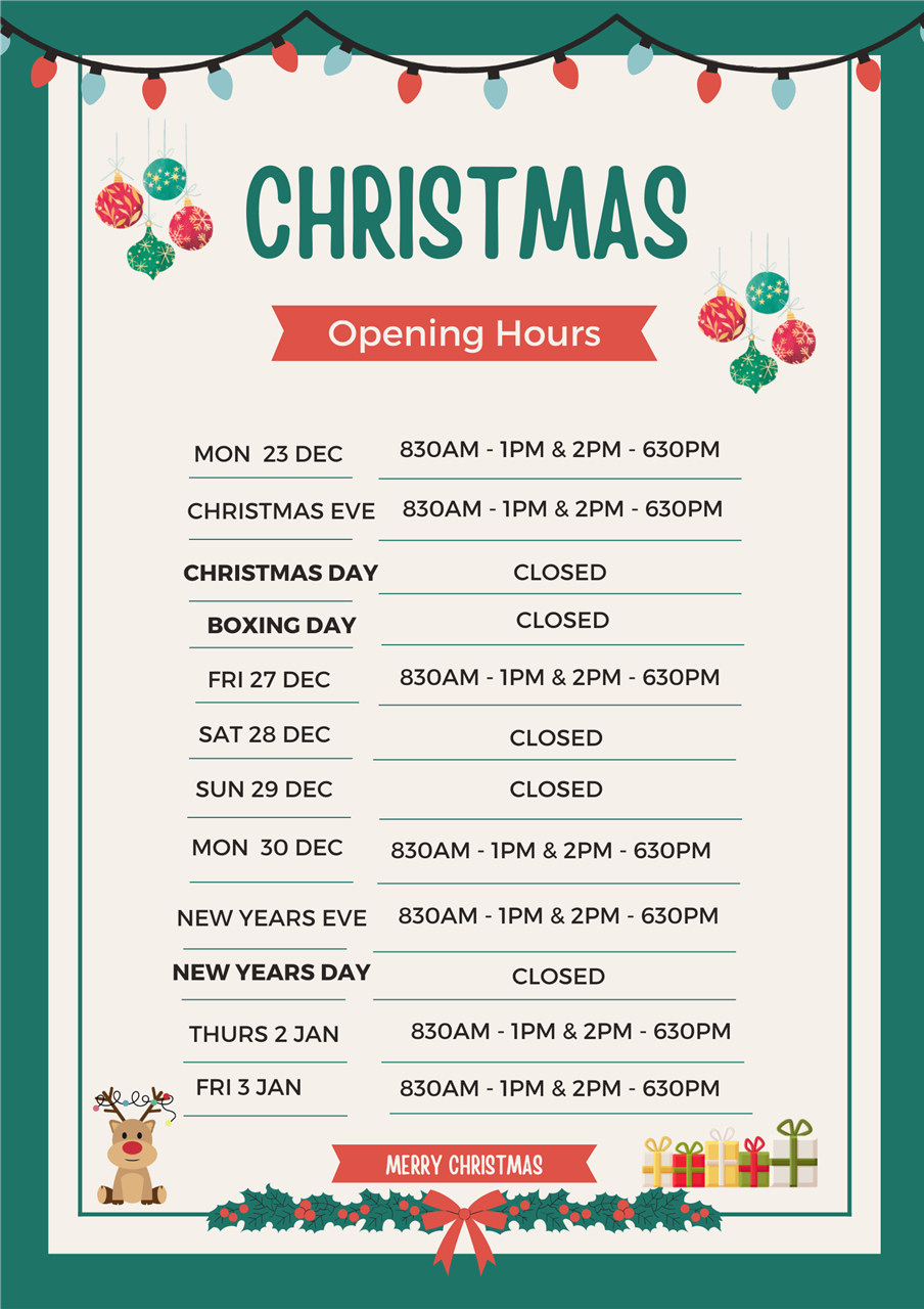 Christmas Opening Hours